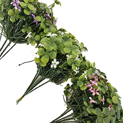 Alipher Artificial Clover Bushes 3PCS White Fake Greenery
