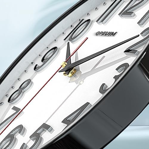 QPEUIM 10-Inch Battery Operated Wall Clock with 3D Dial