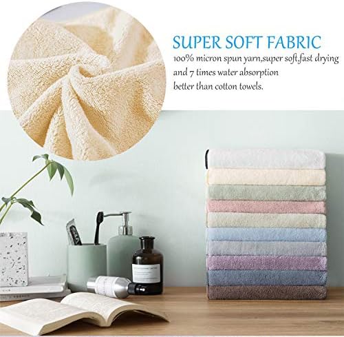 Xinrjojo 4-Piece Microfiber Towel Set - Cream 1