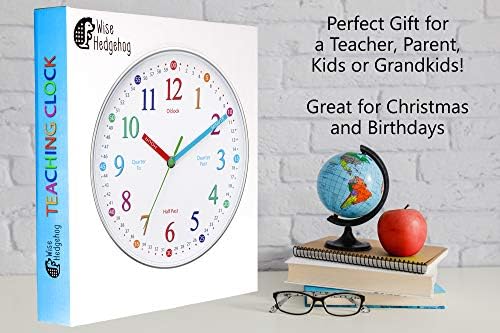 WISE HEDGEHOG Learning Clock for Kids Silent Non-Ticking