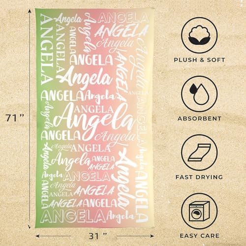Custom Kids Adults Beach Towel with Name