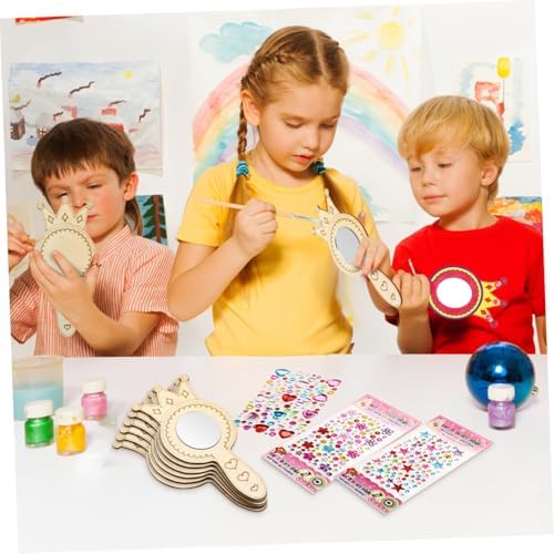 BESPORTBLE Wooden Handmade Mirrors for Boys Girls DIY Craft Set