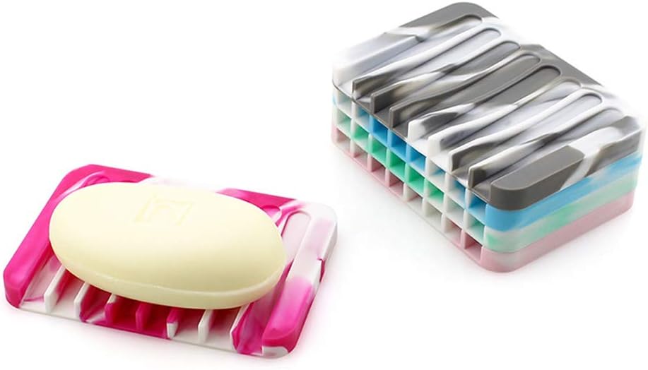 Familyhouse Gray Camouflage Silicone Soap Dish Tray Saver