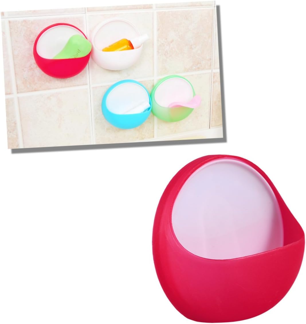 Multi Functional Red Soap Holder with Sucker Drainage