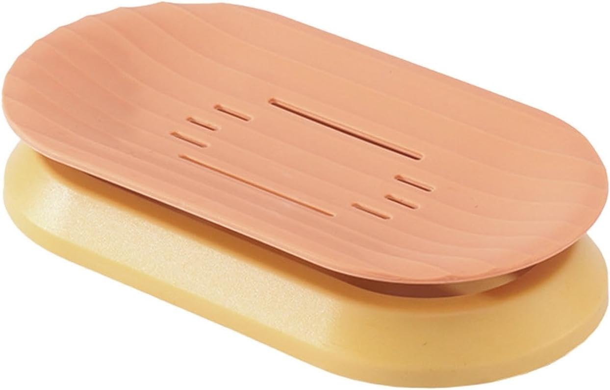 Self Draining Soap Dish with Waterfall Drain Red