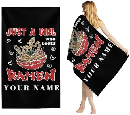 Custom Beach Towel for Kids - Soft Quick-Dry Ramen Towel