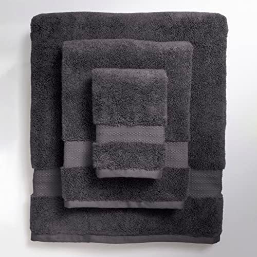100 Organic Cotton Towel Set of 6 Charcoal Black