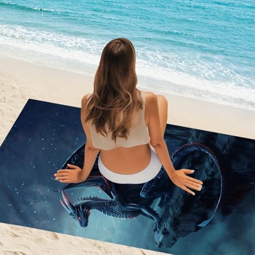 WZOMT Microfiber Dragon Beach Towel - 32x52 Inch