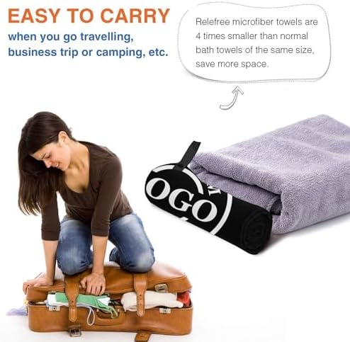 Custom Beach Towel with Text Logo and Photo
