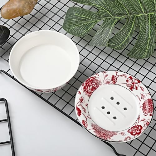 Floral Decorative Soap Dish in Ceramic Style C