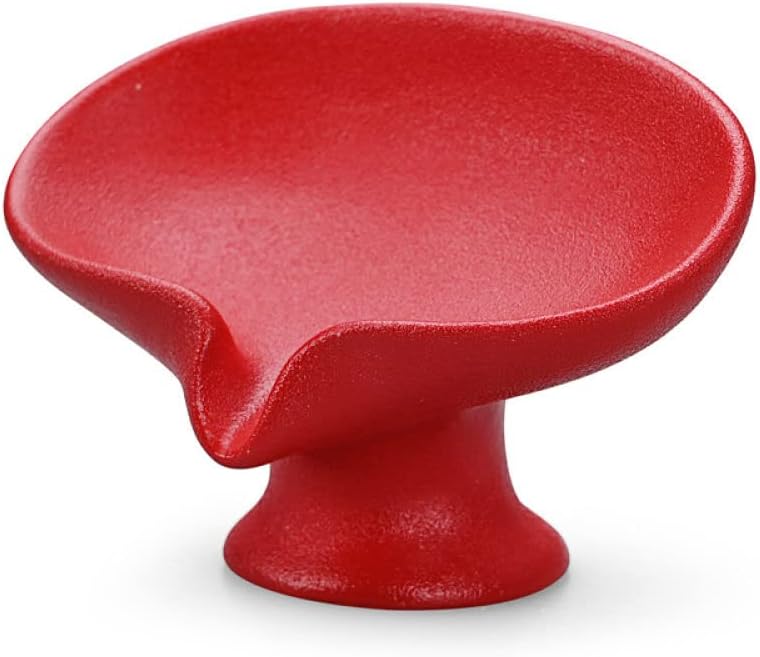 CECEKELE Red Ceramic Soap Dish Holder