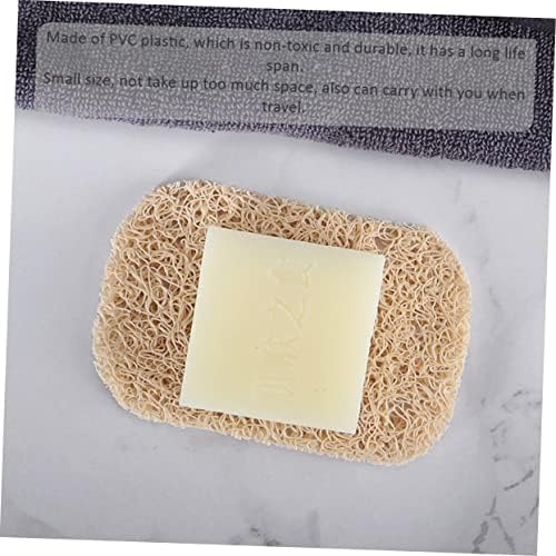 Anneome 1Set Non-PVC Soap Holder Compact Bathroom Travel Beige Dishes Easy Clean