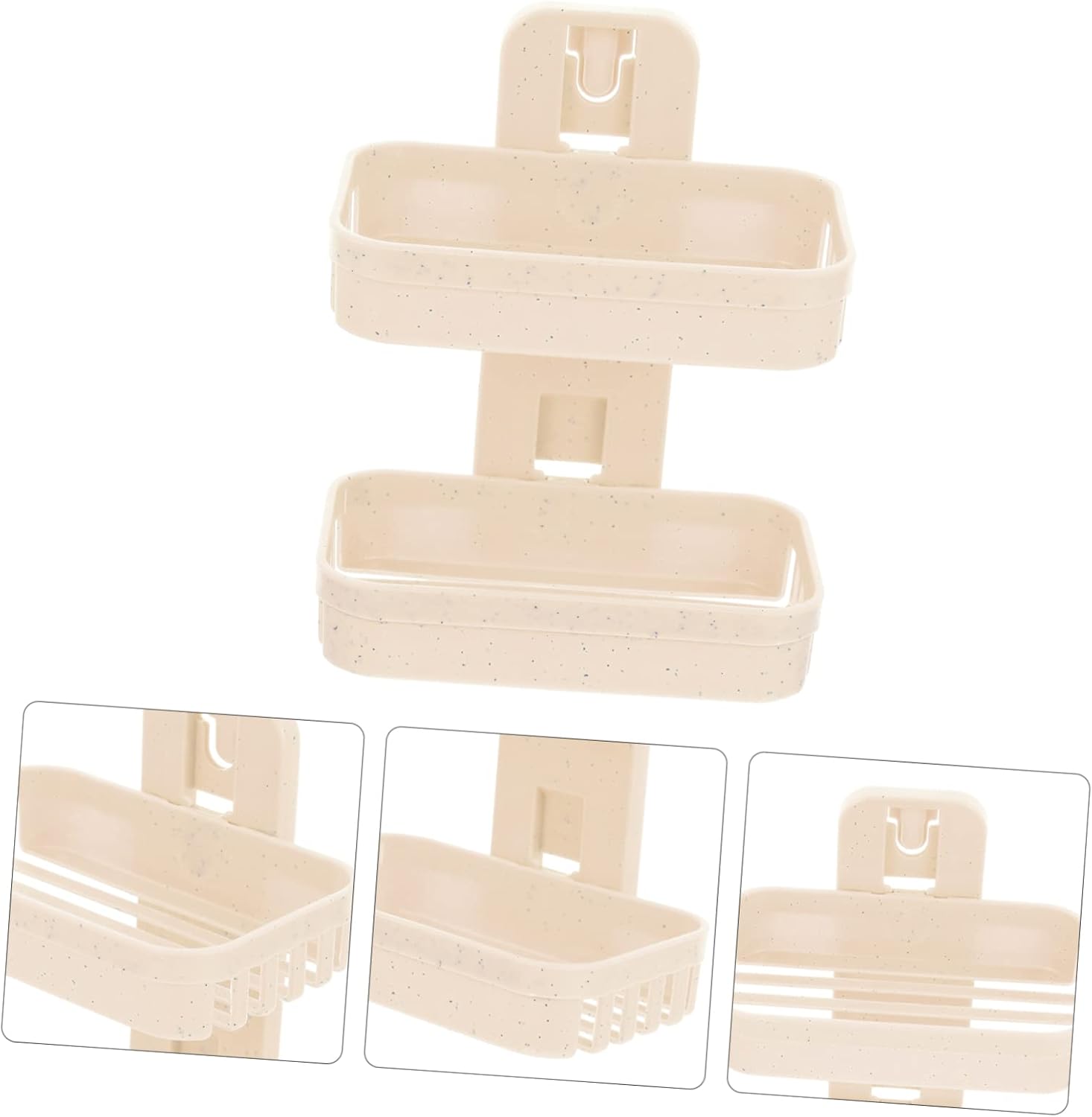 COOLHIYA 2-Tier Adhesive Wall-Mounted Soap Holder