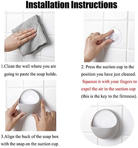 Nailless Shower Soap Holder with Suction Cup Ball-Shaped Design