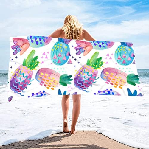 Pineapple Print Beach Towel Quick Dry Sand Free for Women