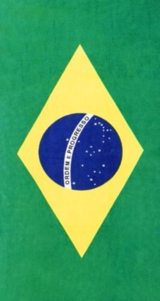 Dohler Brazilian Flag Velour Beach Towel 30x60 Inches