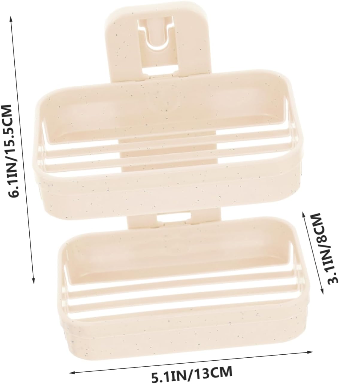 WOONEKY Wall Adhesive Double Layer Soap Holder