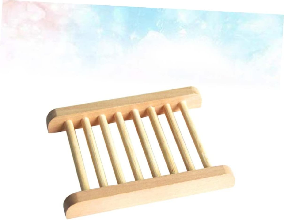 GLEAVI 2Pcs Natural Wood Soap Tray Holder for Home Bathroom Kitchen