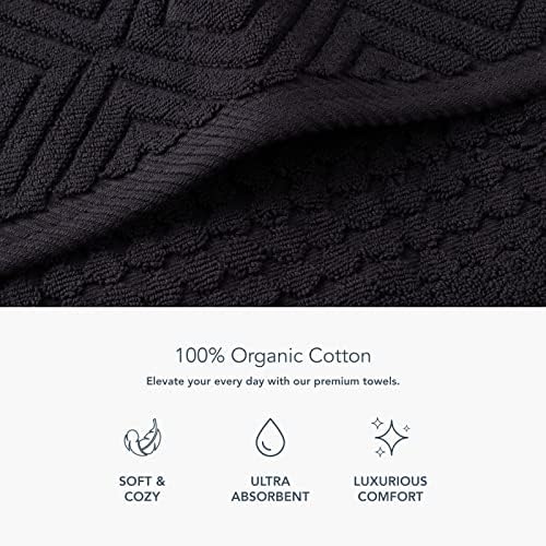 TexereSilk 100 Organic Cotton Luxury Towel Set - 700 GSM Diamond Jacquard