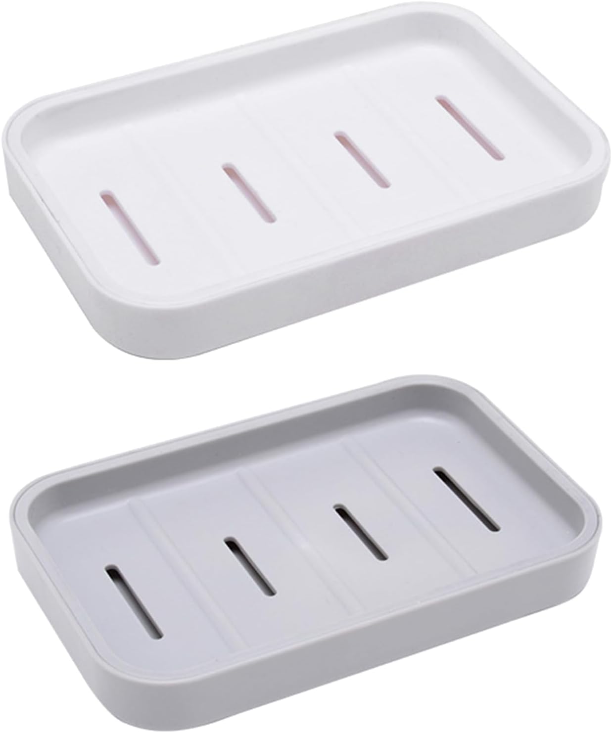 2PCS Soap Dish with Drain Container for Shower and Kitchen