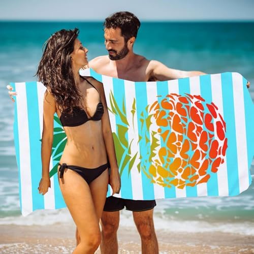 Pineapple Print Beach Towels Microfiber Quick Dry Sand Free