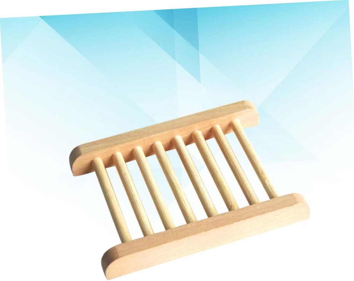 GLEAVI 2Pcs Natural Wood Soap Tray Holder for Home Bathroom Kitchen