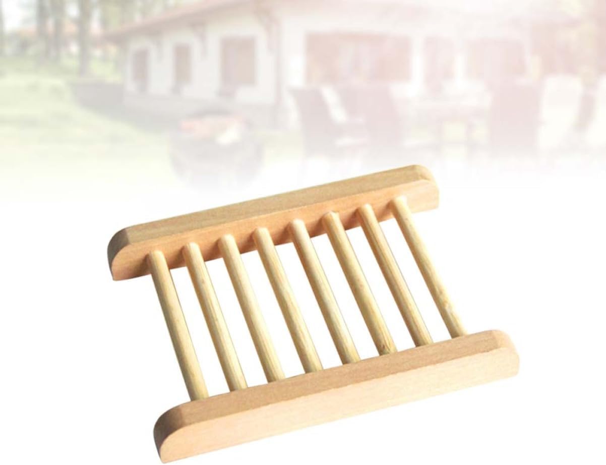 JECOMPRIS 2pcs Natural Wood Soap Tray Holder