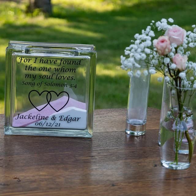 DaKuHo Personalized Heart Glass Unity Sand Set With Lid