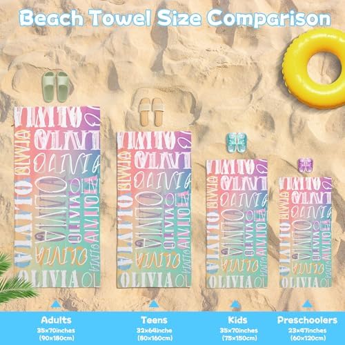 Personalized Beach Towels for Kids - Custom Monogram Name