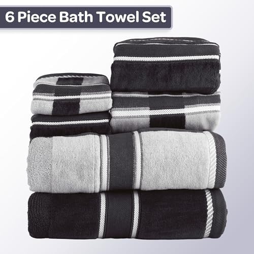Lavish Home 6 Piece Towel Set - Charcoal 1