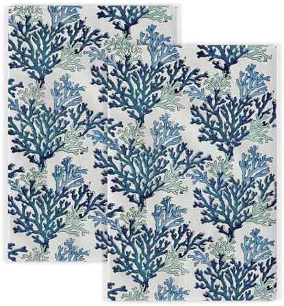 OFIRD Coastal Blue Dish Towels 16x24 Inches Pack of 2
