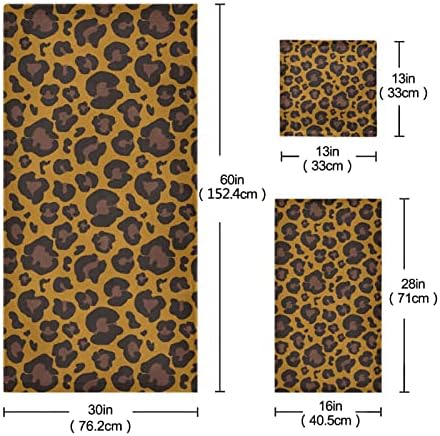 Susiyo 3-Piece Towel Set Leopard Skin Pattern