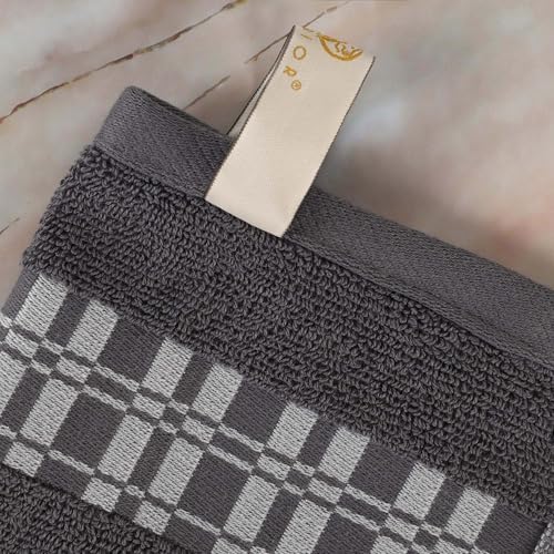 Superior 4-Piece Cotton Bath Towel Set Grey