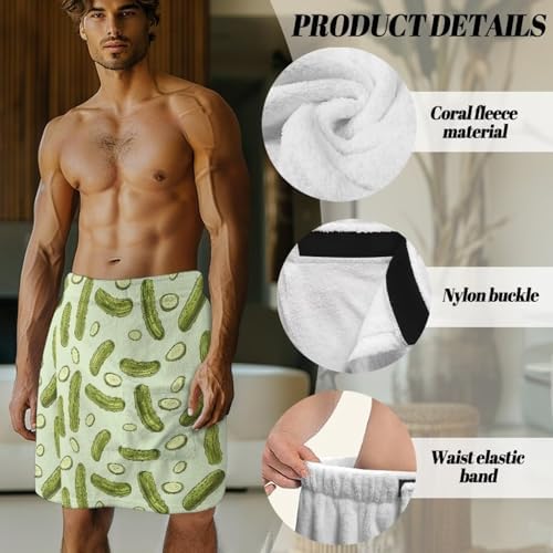 Plus Size Towel Wrap for Men with Pocket