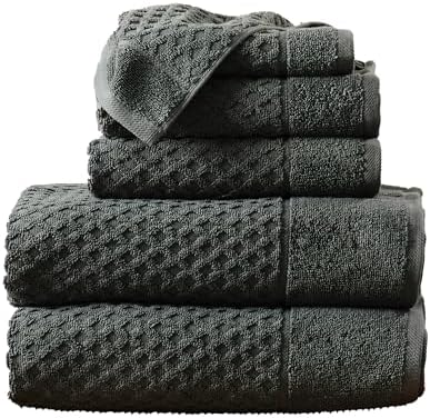 Dark Grey Bath Towel Set - 6 Piece 100 Cotton