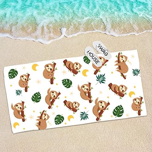 Bonsai Tree Beach Towel - Sloth Print 30x60 Microfiber