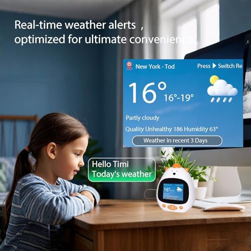 AI Voice Alarm Clock for Kids Sleep Trainer Smart Wake Clock