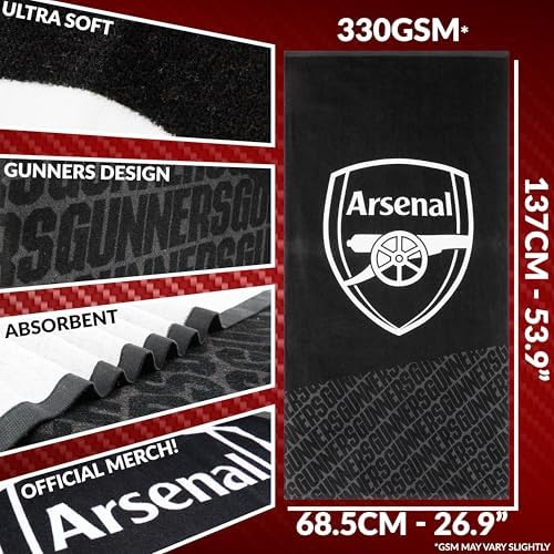 Arsenal FC Beach Towel 54x27 100 Cotton Quick Dry 1