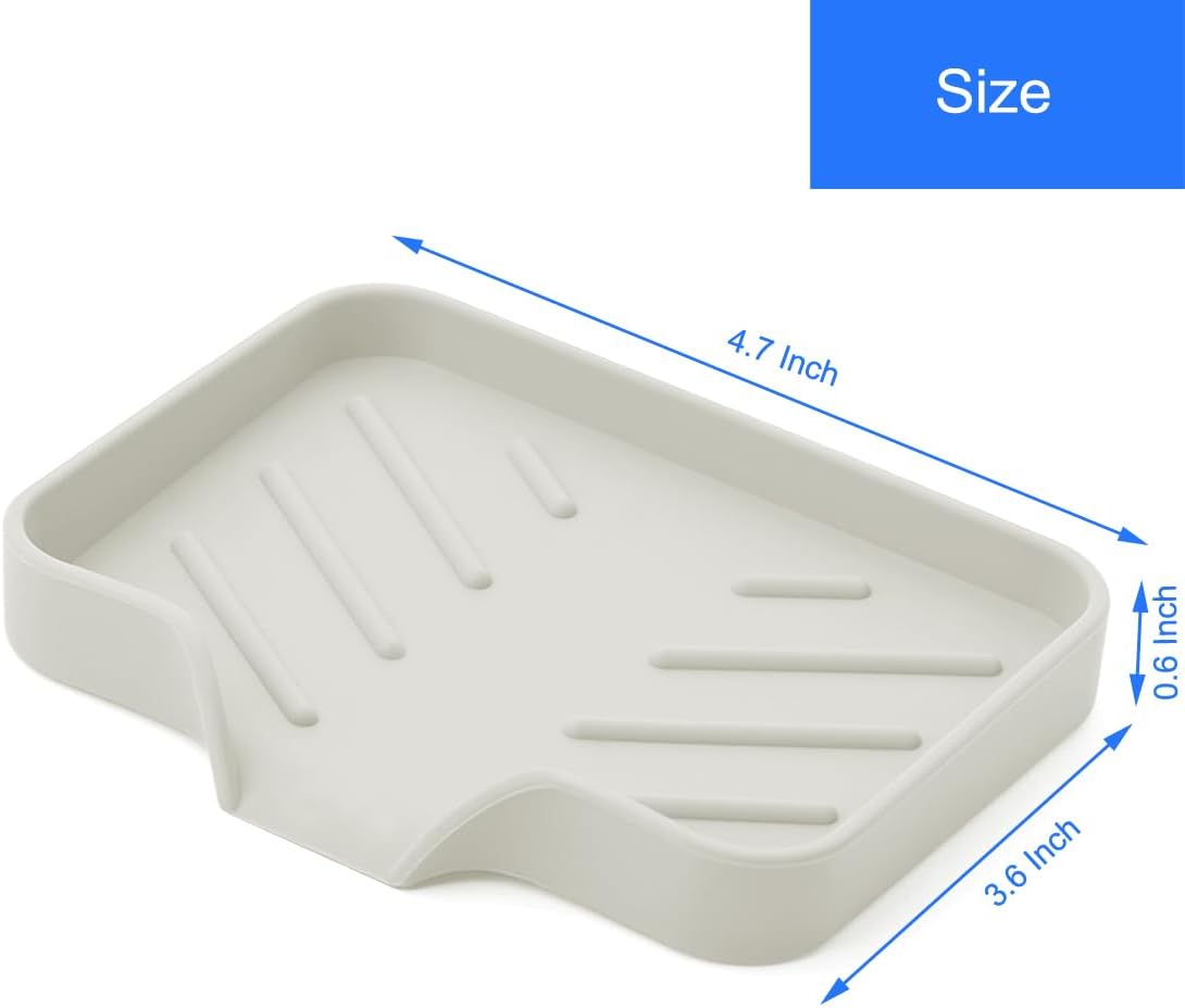 Metopets Sponge Holder with Drain Spout Silicone Tray for Kitchen and Bathroom