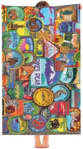 National Parks Badges Microfiber Sand Free Beach Towel