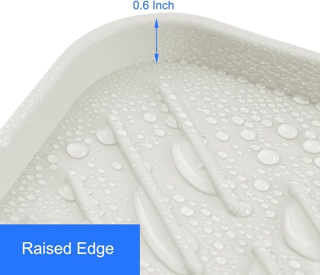 Metopets Sponge Holder with Drain Spout Silicone Tray for Kitchen and Bathroom