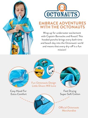 Octonauts Towel Poncho for Kids One Size Blue