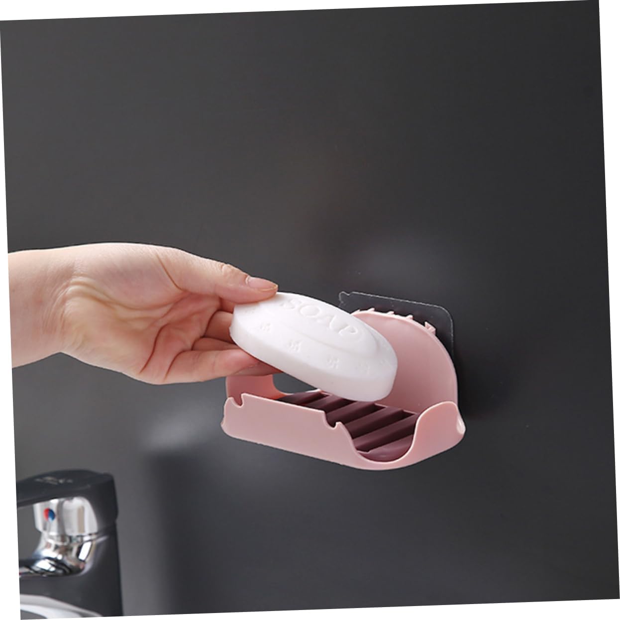 2pcs Double Layer Adhesive Soap Holder for Bathroom