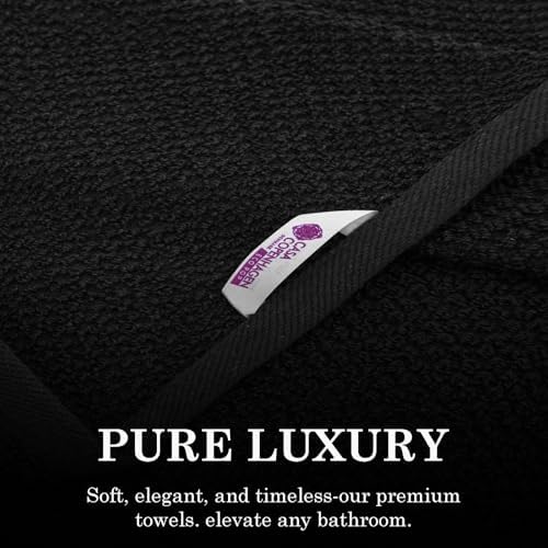 CASA COPENHAGEN 6-Piece Popcorn Textured Bath Towel Set - Black