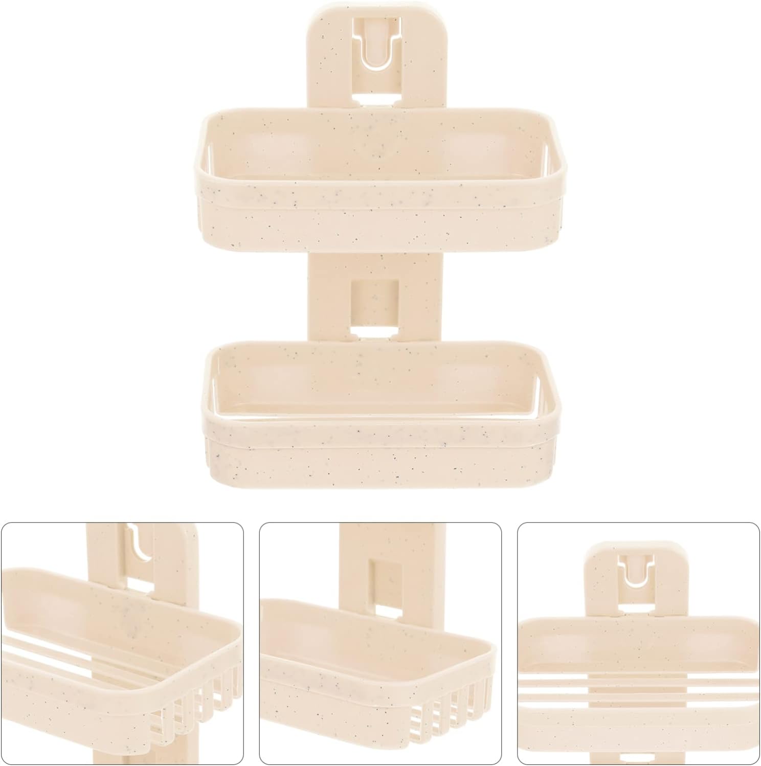 Healifty Wall Mounted Double Layer Soap Dish with Design