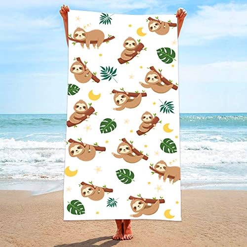 Bonsai Tree Beach Towel - Sloth Print 30x60 Microfiber