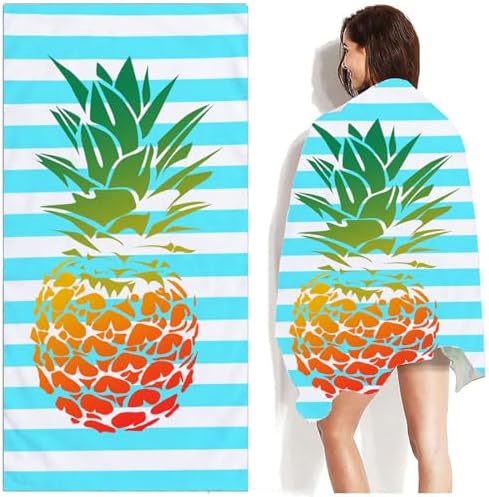 Pineapple Print Beach Towels Microfiber Quick Dry Sand Free