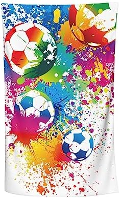 VOOHDDY Colorful Soccer Football Fun Beach Towel