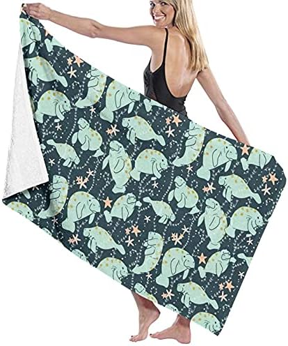 Hitamus Manatee Microfiber Bath Towel 52 X 32 Quick Dry Absorbent