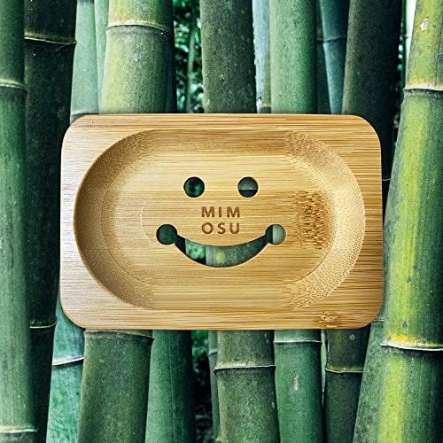 Mimosu Bamboo Soap Dish - Eco-Friendly Shampoo Holder with Drain